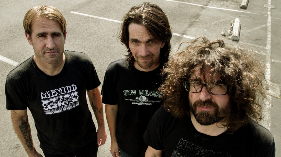Sebadoh hangs out in the KEXP parking lot before the band's studio session.